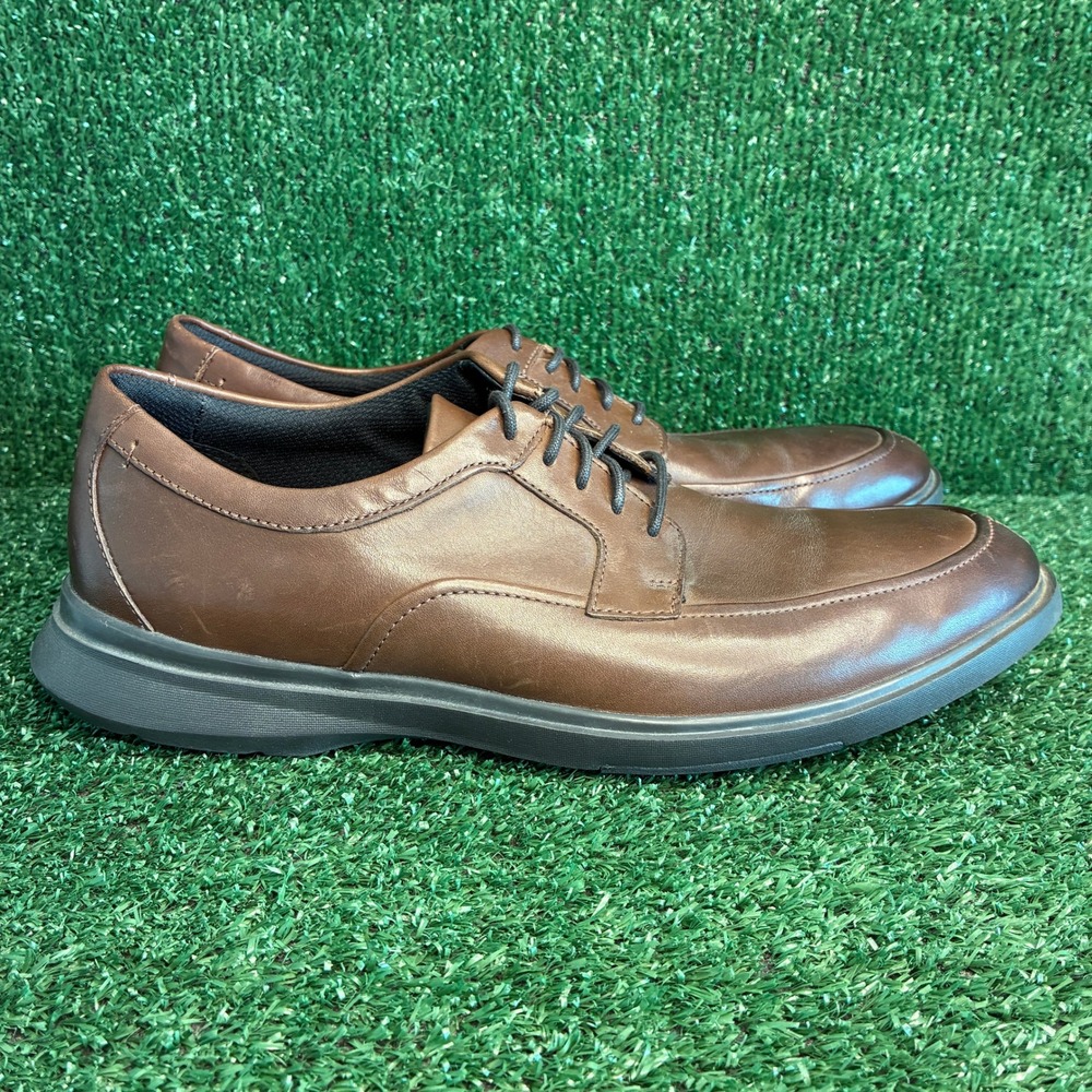 Clarks Un Lipari Walk Leather Comfort Preppy Oxford Dress Shoe Brown Mens Sz 9.5